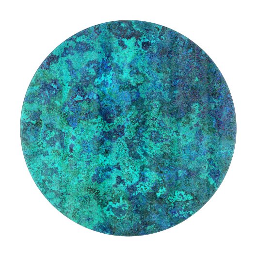 Marmer van textiel, blauw en turkooizen, natuurlij snijplank (Voorkant)