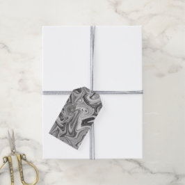 Marmer verf zwart getinte chic artistieke cadeauve cadeaulabel
