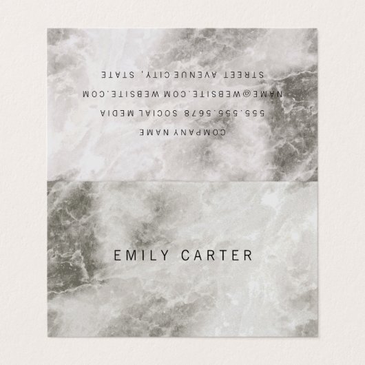 marmer visitekaartje (Buitenkant ongevouwen)