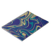 Marmer Vloeibare Nep Goud Blauw Groenachtig Notitieboek (Linkerzijde)