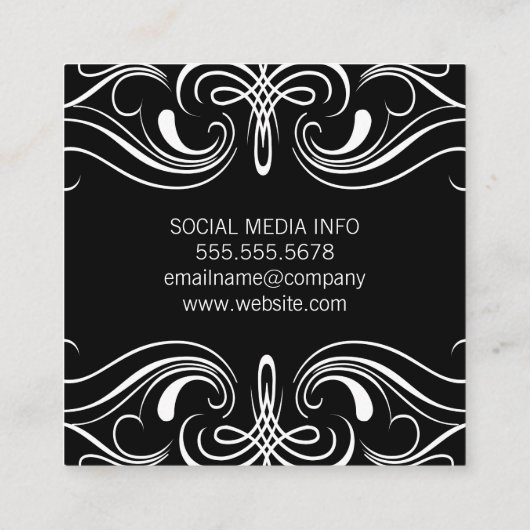 Marmer voor fancy elementen vierkante visitekaartje (Achterkant)