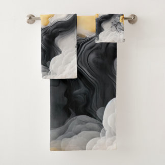 Marmer voor zwarte en goudWaterverf Bad Handdoek