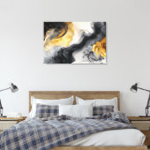 Marmer voor zwarte en goudWaterverf Canvas Afdruk (Insitu (Slaapkamer))