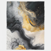 Marmer voor zwarte en goudWaterverf Fleece Deken (Voorkant)