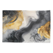 Marmer voor zwarte en goudWaterverf Kussensloop (Achterkant)