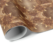 Marmer Warm bruine bloem Droom Abstract Fractal Cadeaupapier (Rol Hoek)