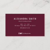 marmer waterverf floral logo photographer visitekaartje (Achterkant)