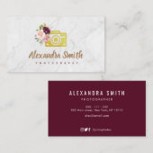 marmer waterverf floral logo photographer visitekaartje (Voorkant / Achterkant)