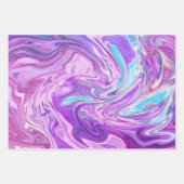 Marmer Waterverf gemengd blauw, Paars, roze Inpakpapier Vel (Voorkant)