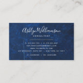 Marmer waterverf goud turquoise modern script visitekaartje (Achterkant)