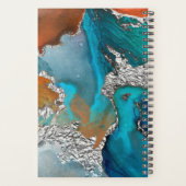 Marmer waterverf zilver turquoise sinaasappel scri planner (Achterkant)