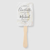 Marmer Weddenprogramma voor handtekeningen Handwaaier (Voorkant)