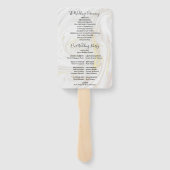 Marmer Weddenprogramma voor handtekeningen Handwaaier (Achterkant)