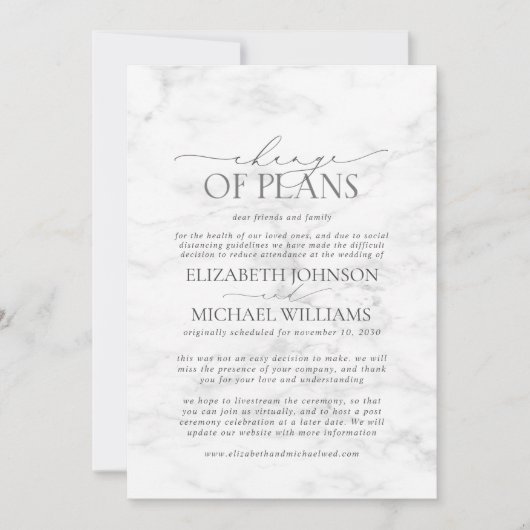 Marmer Wedding Date Uitstel Opslaan Datum Save The Date (Voorkant)