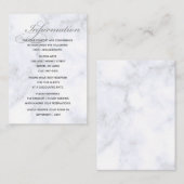 Marmer Wedding Details-kaart Informatiekaartje (Voorkant / Achterkant)