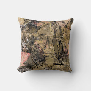 Marmer Wervelend Abstract Goud Roze Zwart Modern Kussen