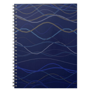 Marmer Werveling Blauw Goud Naadloos Patroon Notitieboek