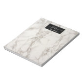 Marmer white en grijs gepersonaliseerd notitieblok (Linkerzijde)