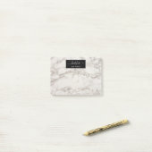 Marmer white en grijs gepersonaliseerd post-it® notes (Op bureau)