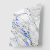 Marmer White Grey Saphire Navy Blue Carrara Vierkante Klok (Hoek)