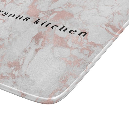 Marmer White rose goudsteenmonogram Snijplank (Hoek)