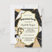 Marmer, wijnglas, ballon, Pensioenpartij Kaart (Voorkant)