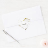 Marmer Wit Carrara Stone Gold Simply Heart Hart Sticker (Envelop)
