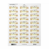 Marmer Wit & Goud, Naam & Initiaal Adres Etiket (Full Sheet)