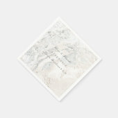 Marmer Wit Grijs Minimalisme Bruids Bruiloft Servetten (Hoek)