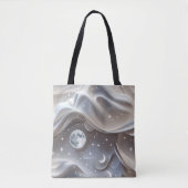 Marmer Witte Maan Minimaal Steen Esthetisch Tote Bag (Voorkant)