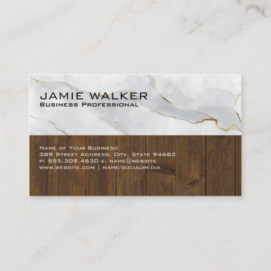 Marmer Wood | Monogram Visitekaartje (Achterkant)