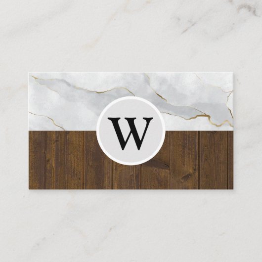 Marmer Wood | Monogram Visitekaartje (Voorkant)