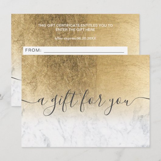marmer yellow folie ombre gift certificate (Voorkant / Achterkant)