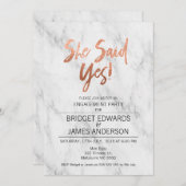 Marmer Ze zei dat Verloving was uitgenodigd Kaart (Voorkant / Achterkant)