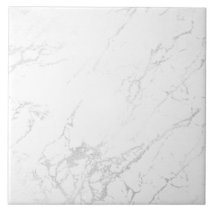 Marmer ziet er Silver Grey White Tile Tegeltje