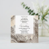 *~*Marmer ZILVER GRIJS AGAAT RSVP AR66 QR Bruiloft Kaart (Staand voorkant)