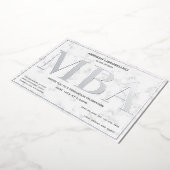 Marmer Zilver MBA Afstuderen Folie Uitnodiging (Gedraaid)