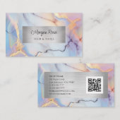 Marmer & Zilver, QR-Code Visitekaartje (Voorkant / Achterkant)