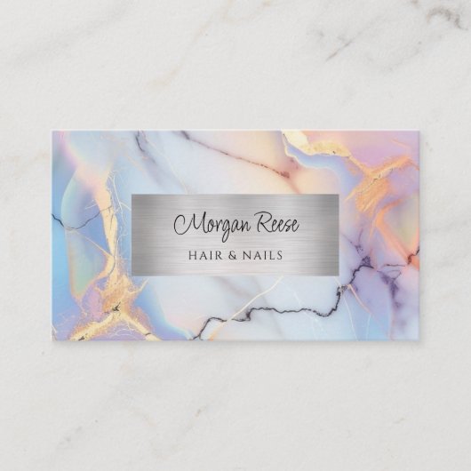 Marmer & Zilver, QR-Code Visitekaartje (Voorkant)