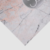 Marmer Zilver & Roos Goud Monogram Letter Initiaal Tissuepapier (Detail)