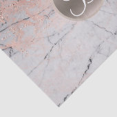 Marmer Zilver & Roze Goud Monogram Letter Initiaal Tissuepapier (Detail)