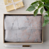 Marmer Zilver & Roze Goud Monogram Letter Initiaal Tissuepapier (Geschenk)