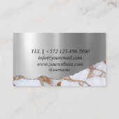 Marmer Zilveren Glitter Vrouwen DIY Beauty Visitekaartje (Achterkant)