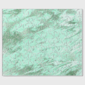 Marmer Zilveren Grijze Mint Groen Bloemen Folie La Cadeaupapier (Vlak)