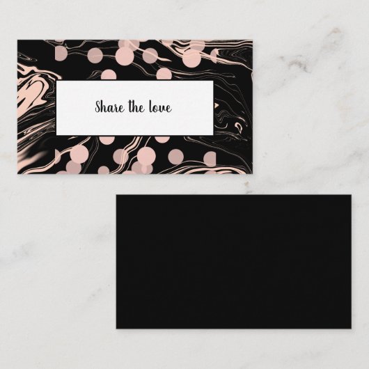 marmer zwart aanbevelingskaartje (Voorkant / Achterkant)