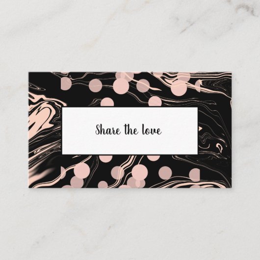 marmer zwart aanbevelingskaartje (Voorkant)