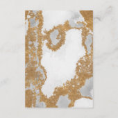 Marmer Zwart en Goud Bruiloft details kaart (Achterkant)