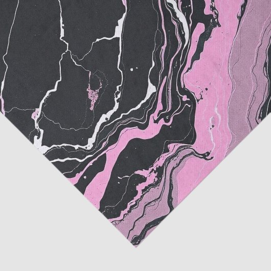 Marmer zwart en roze tissuepapier (Detail)