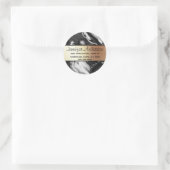 Marmer zwart faux goud grijs metallic textuur chic ronde sticker (Tas)