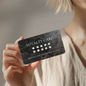 Marmer, Zwart-Goud, Salon, Foto, QR Code Loyalitei Visitekaartje